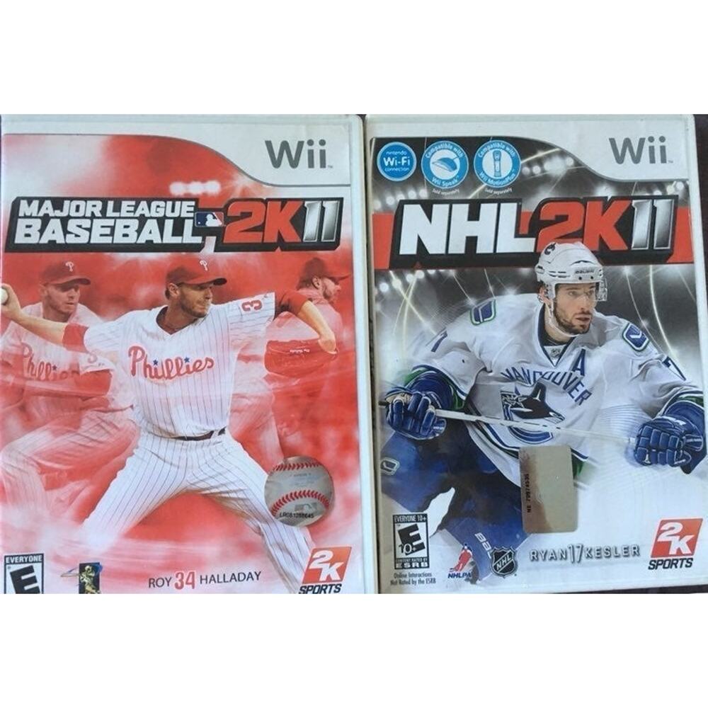Set Of 2 Wii Games Baseball AndNhl 2 K11‎